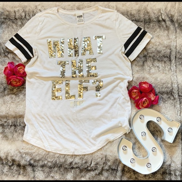 PINK Victoria's Secret Tops - Juniors PINK What the Elf T-Shirt